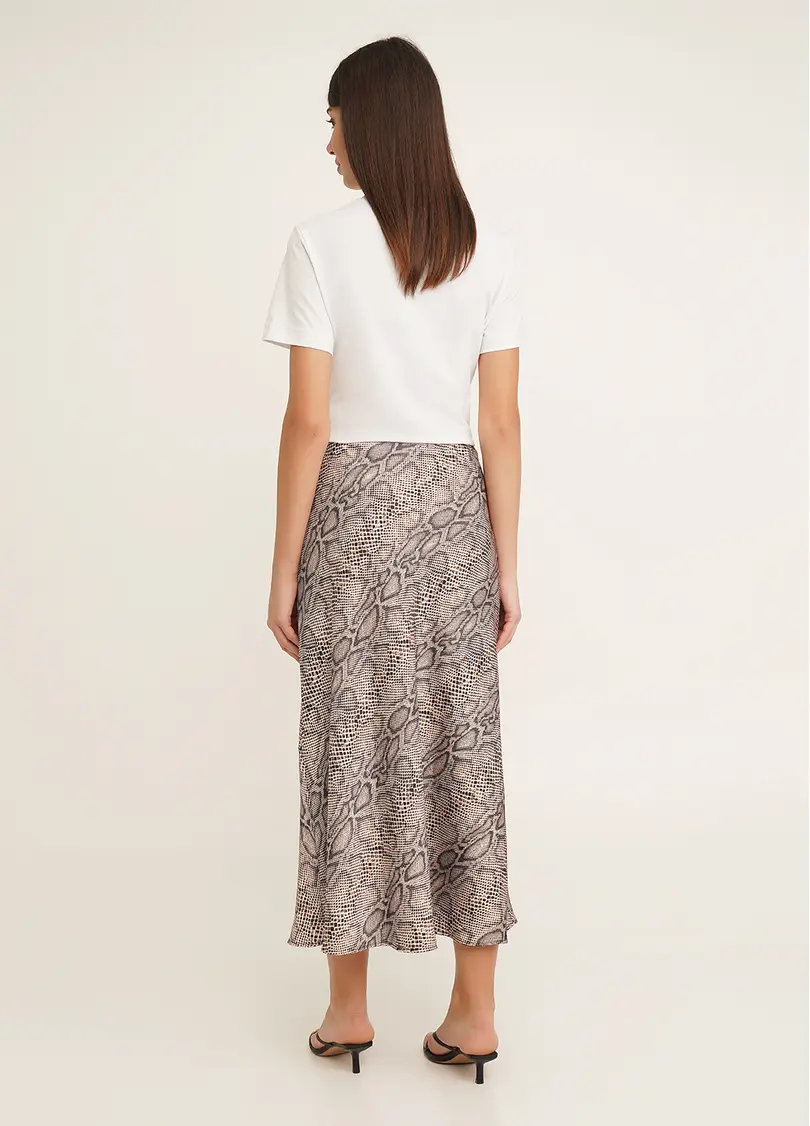 Шовкова спідниця з анімалістичним принтом SAVANNA SKIRT 8503/050 python (сірий)