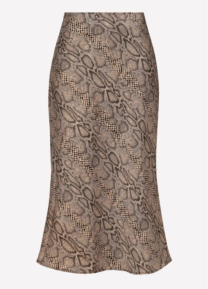 Шовкова спідниця з анімалістичним принтом SAVANNA SKIRT 8503/050 python (сірий)
