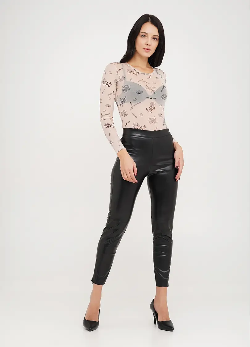 Боді з візерунком тату сітка Tatoo 3102/07 beige tatoo (бежевий)