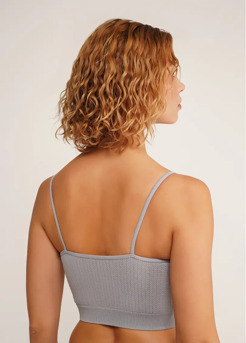 Фактурный безшовный топ майка CAMI TOP BRAID griffin (серый)