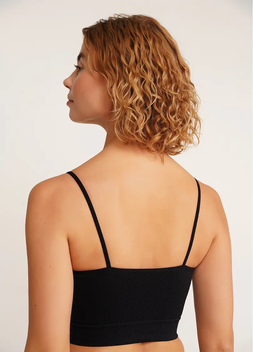 Безшовний топ майка з фактурним візерунком CAMI TOP GRAIN black (чорний)