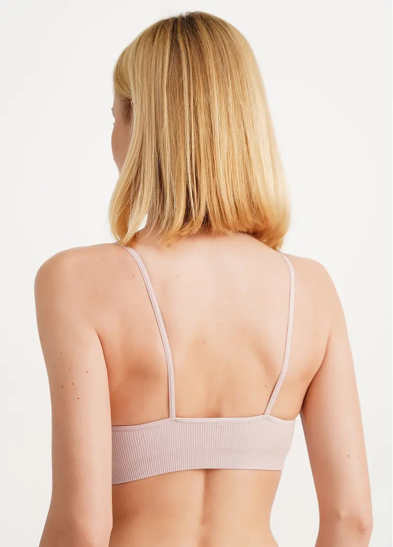 Топ на бретелях в рубчик CAMI TOP RIB burnished lilac (рожевий)