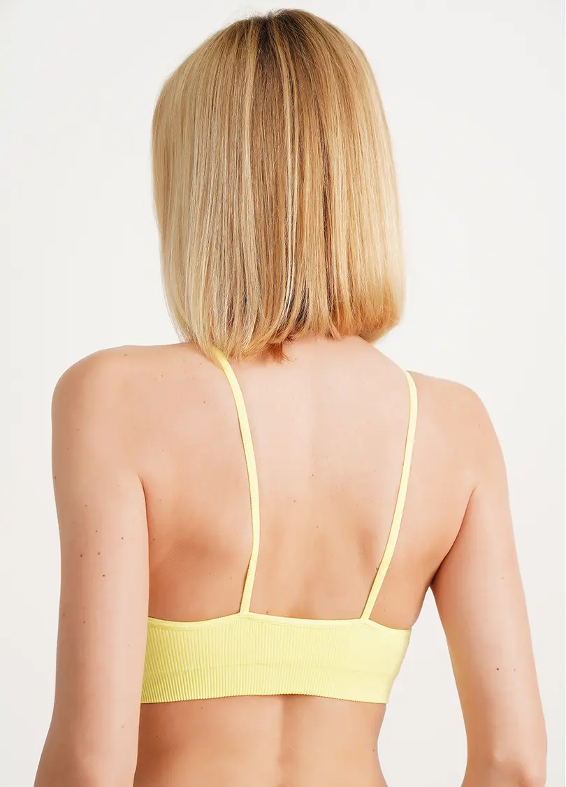 Топ на бретелях в рубчик CAMI TOP RIB charlock (жовтий)