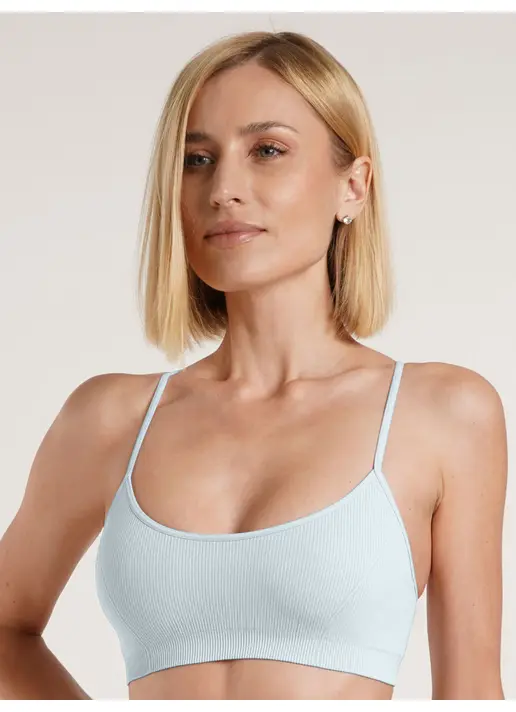 Топ на бретелях в рубчик CAMI TOP RIB spun sugar (блакитний)