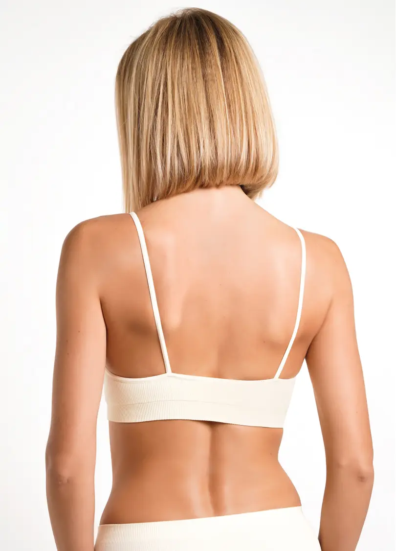 Топ на бретелях в рубчик CAMI TOP RIB vanilla (жовтий)