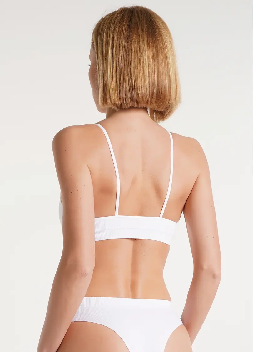 Топ на бретелях в рубчик CAMI TOP RIB white (білий)