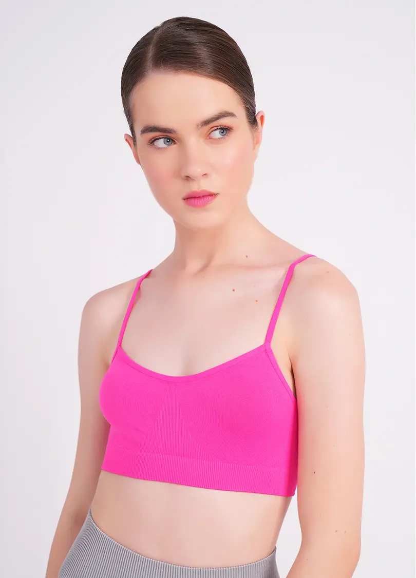 Безшовний топ на бретелях CAMI TOP bright pink (рожевий)