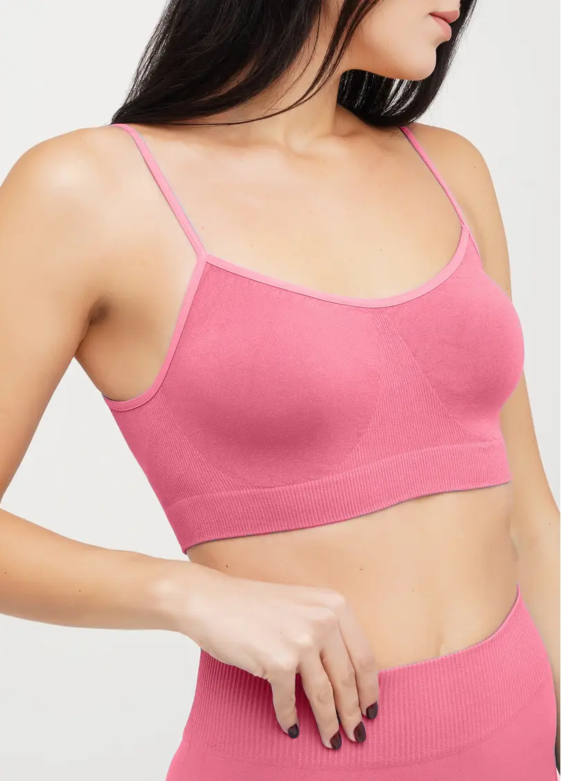 Безшовний топ на бретелях CAMI TOP bubblegum (рожевий)