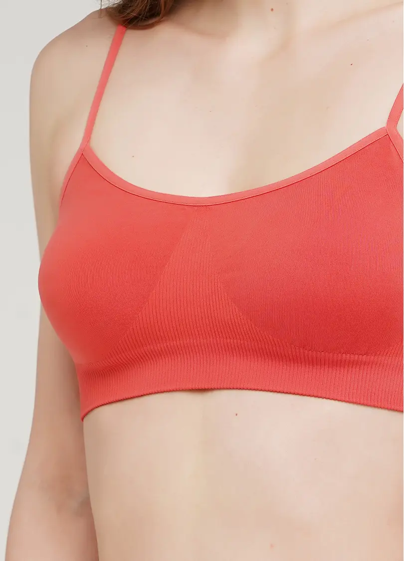 Безшовний топ на бретелях CAMI TOP (кораловий)