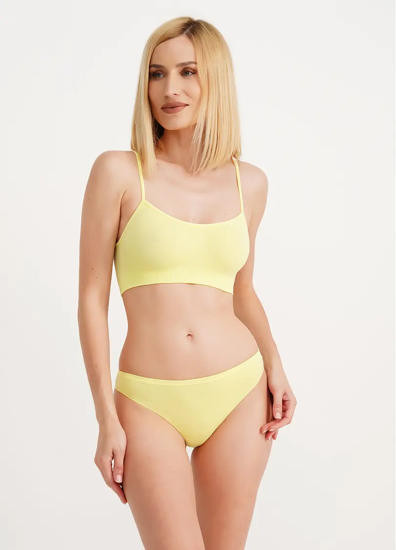 Безшовний топ на бретелях CAMI TOP charlock (жовтий)