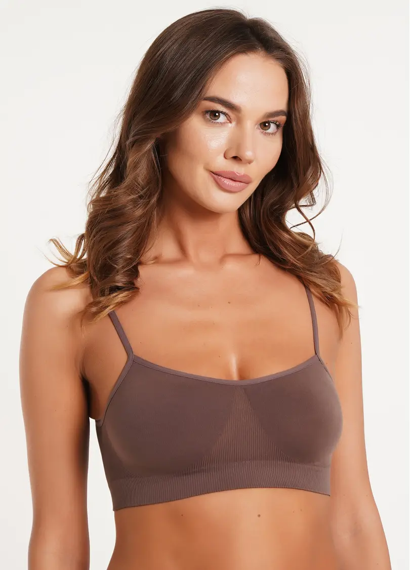 Безшовний топ на бретелях CAMI TOP deep taupe (коричневий)
