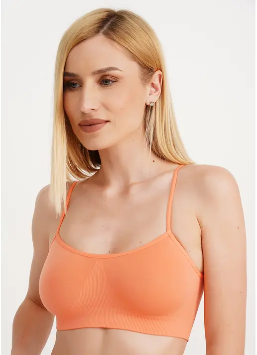 Безшовний топ на бретелях CAMI TOP desert flowers (помаранчевий)