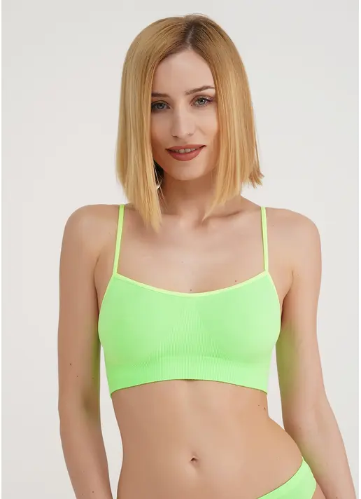 Безшовний топ на бретелях CAMI TOP green neon (неоновий зелений) Безшовний топ на бретелях CAMI TOP green neon (неоновий зелений)