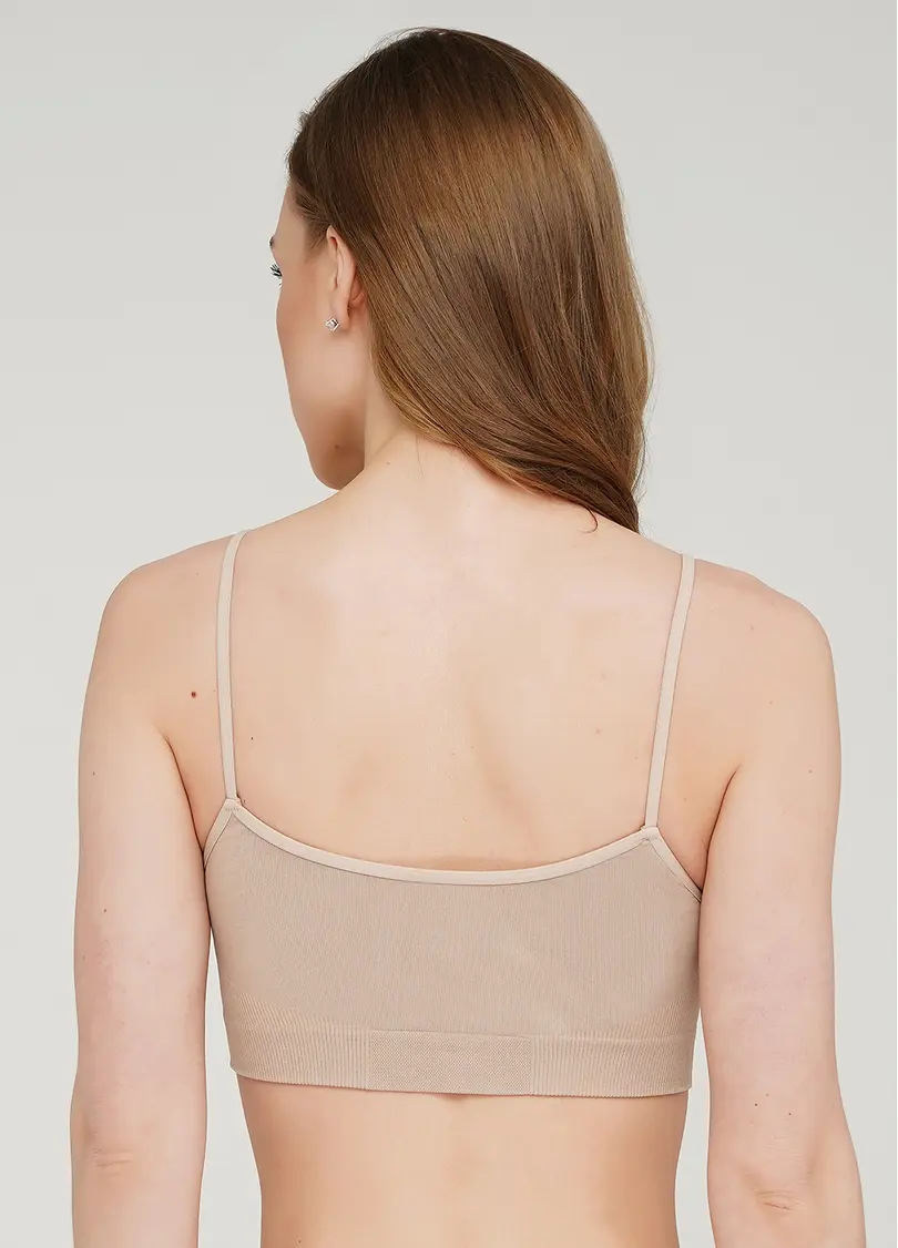 Безшовний топ на бретелях CAMI TOP (бежевий)