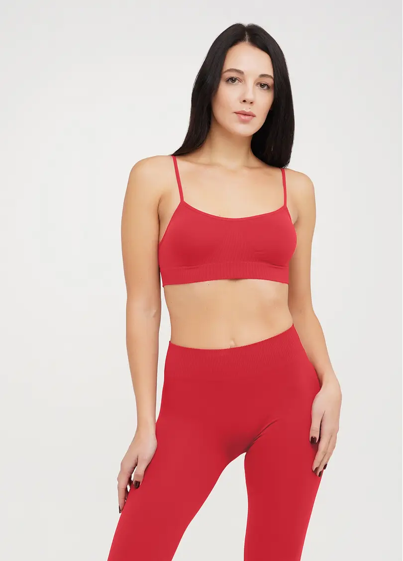 Безшовний топ на бретелях CAMI TOP poinciana (червоний)