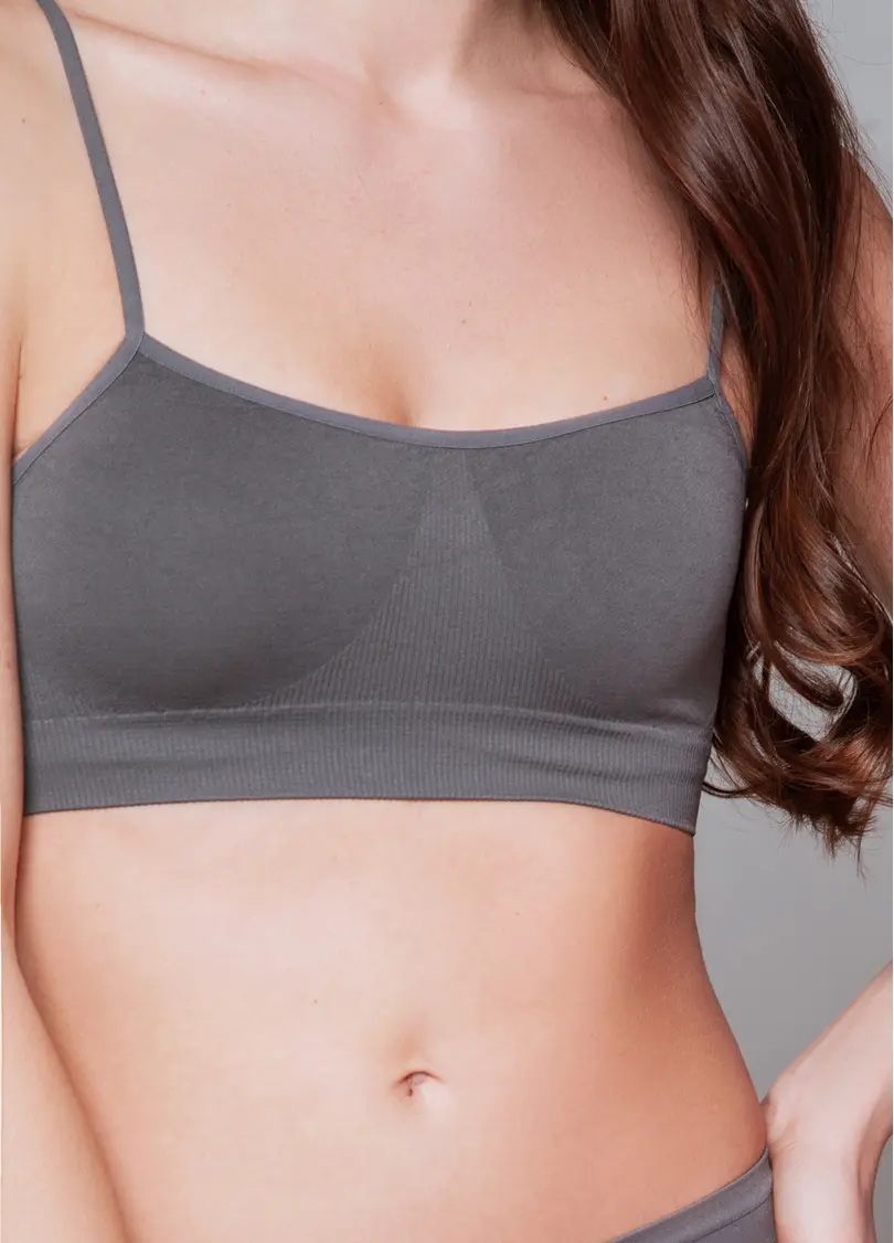 Безшовний топ на бретелях CAMI TOP poppy seed (сірий)
