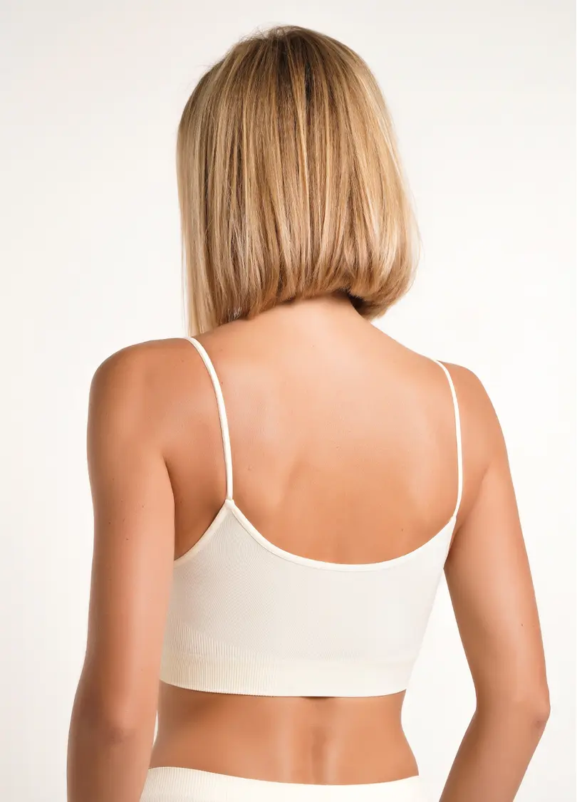 Безшовний топ на бретелях CAMI TOP vanilla (жовтий)