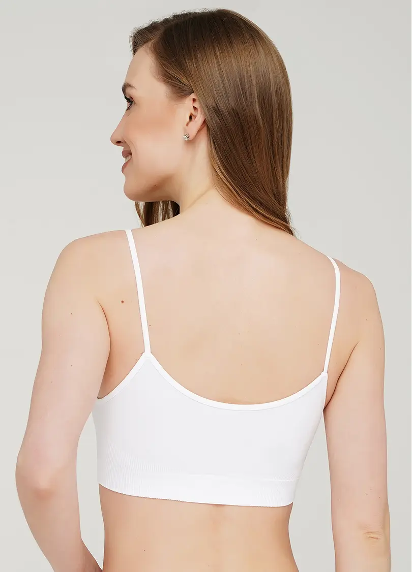Бесшовный топ на тонких бретелях CAMI TOP (белый)
