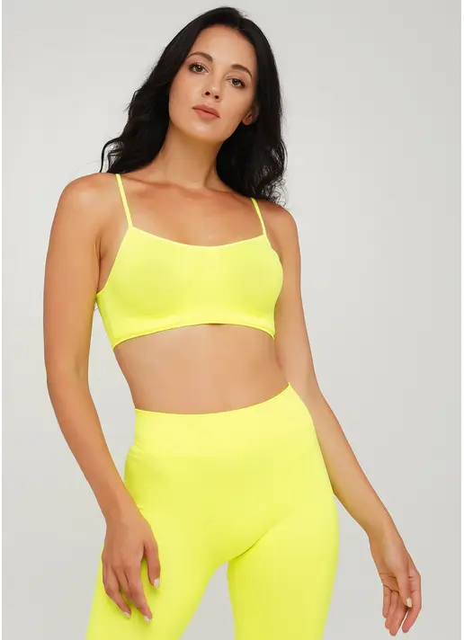 Безшовний топ на бретелях CAMI TOP (неоновий жовтий)