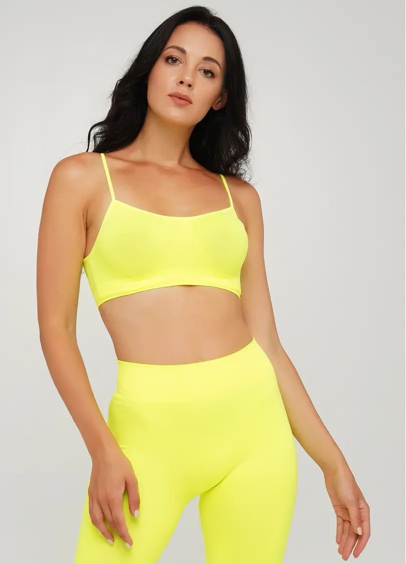 Безшовний топ на бретелях CAMI TOP (неоновий жовтий)