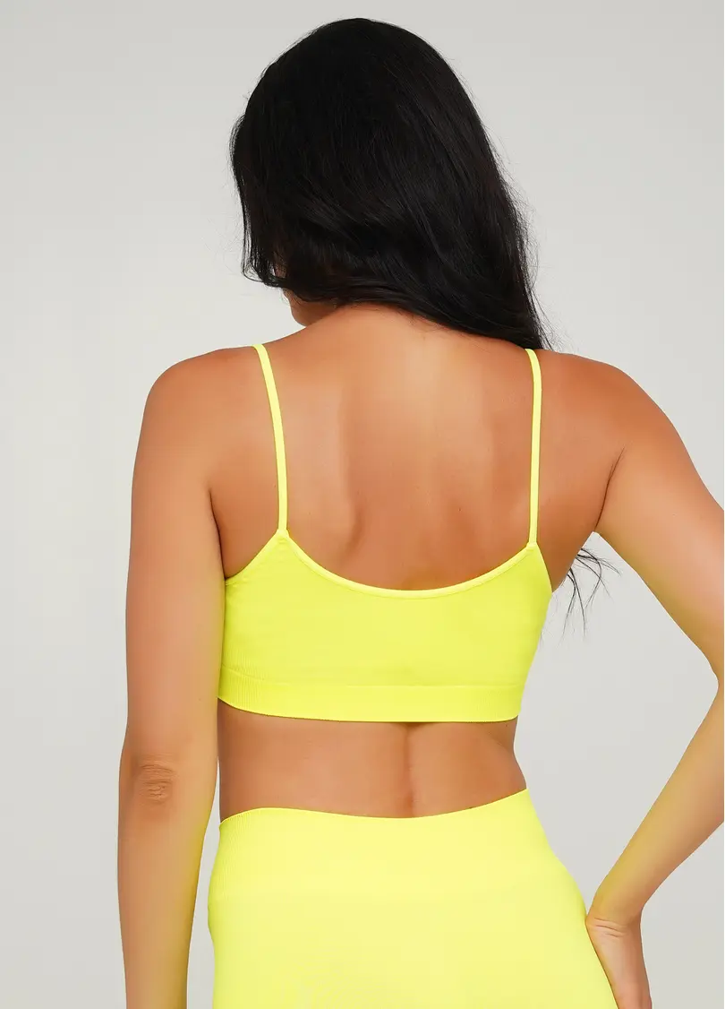 Безшовний топ на бретелях CAMI TOP (неоновий жовтий)
