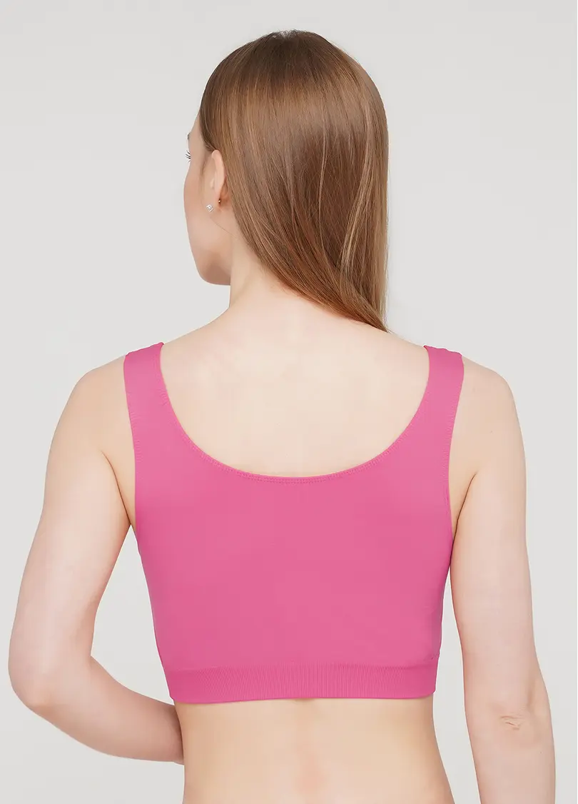Безшовний топ на широких бретелях TANK TOP bubblegum (рожевий)