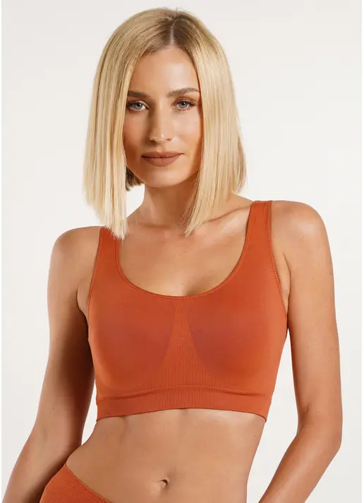 Безшовний топ на широких бретелях TANK TOP burnt sienna (помаранчевий) Безшовний топ на широких бретелях TANK TOP burnt sienna (помаранчевий)