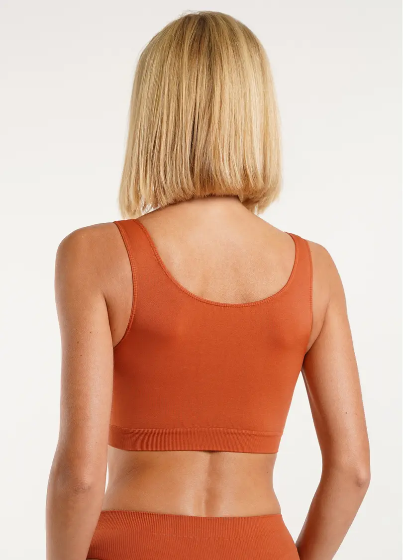 Безшовний топ на широких бретелях TANK TOP burnt sienna (помаранчевий)