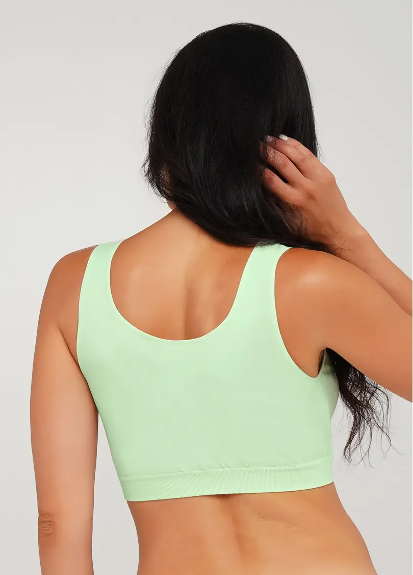 Безшовний топ на широких бретелях TANK TOP (фісташковий)