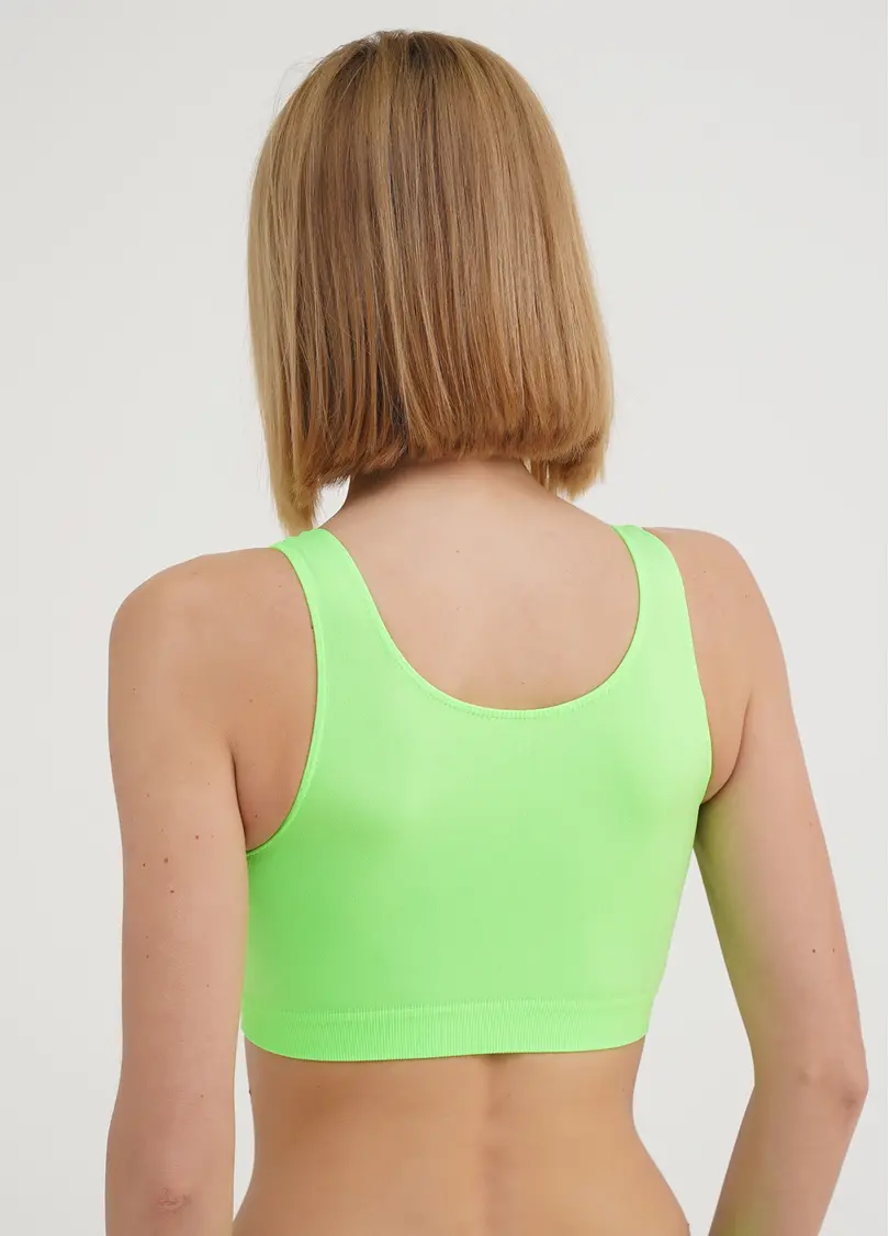 Безшовний топ на широких бретелях TANK TOP green neon (неоновий зелений)