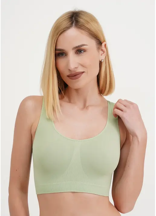 Безшовний топ на широких бретелях TANK TOP kohlrabi (зелений) Безшовний топ на широких бретелях TANK TOP kohlrabi (зелений)
