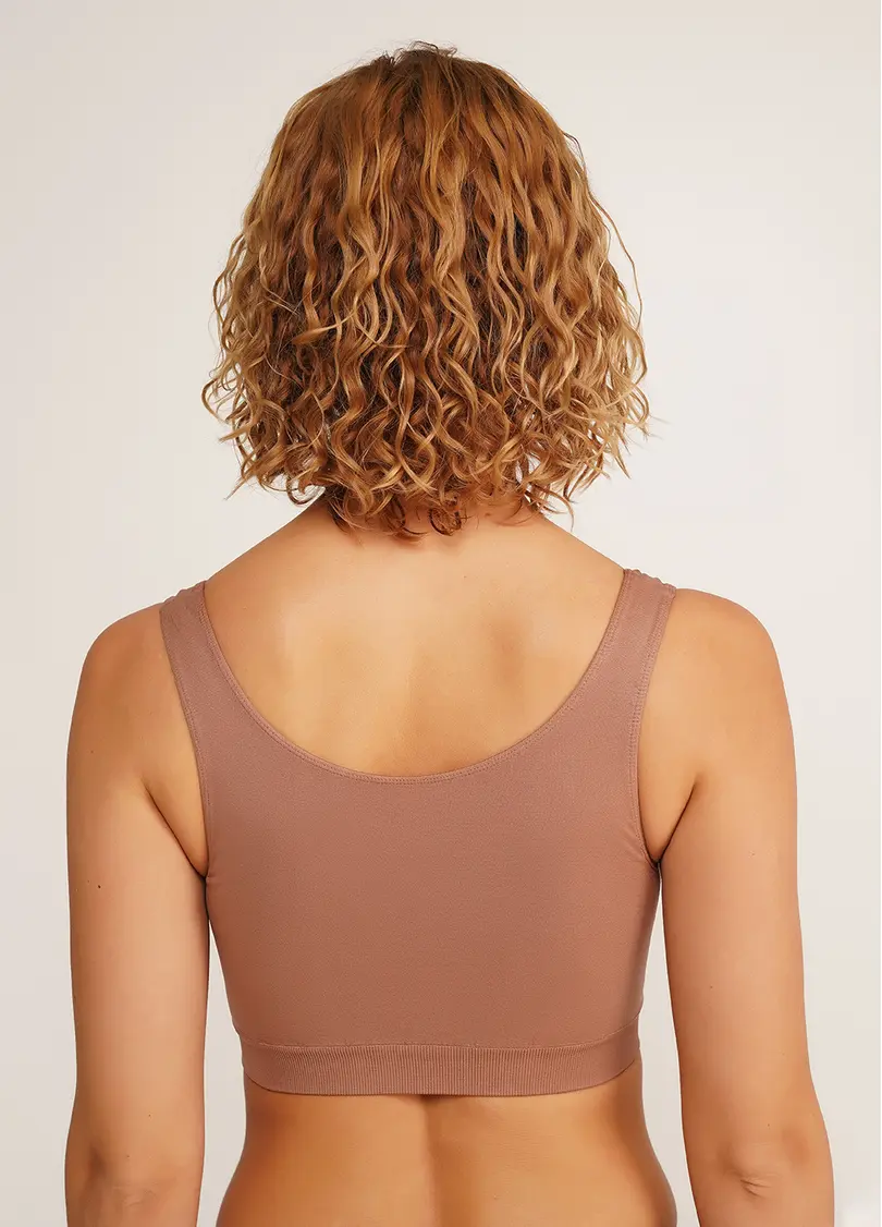 Безшовний топ на широких бретелях TANK TOP mokko (коричневий)