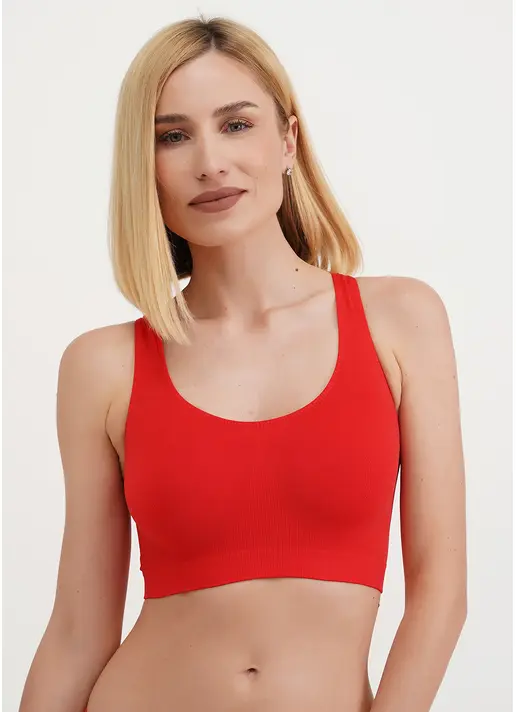 Безшовний топ на широких бретелях TANK TOP poinciana (червоний) Безшовний топ на широких бретелях TANK TOP poinciana (червоний)