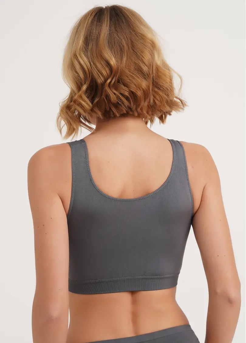 Безшовний топ на широких бретелях TANK TOP poppy seed (сірий)