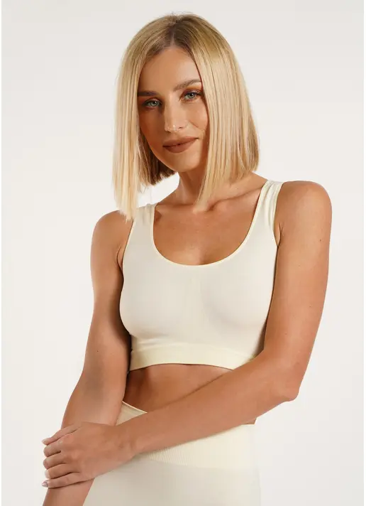 Безшовний топ на широких бретелях TANK TOP vanilla (жовтий) Безшовний топ на широких бретелях TANK TOP vanilla (жовтий)
