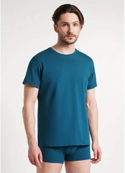 Класична чоловіча футболка Adam 49/409/010 dark turquoise (зелений) Класична чоловіча футболка Adam 49/409/010 dark turquoise (зелений)