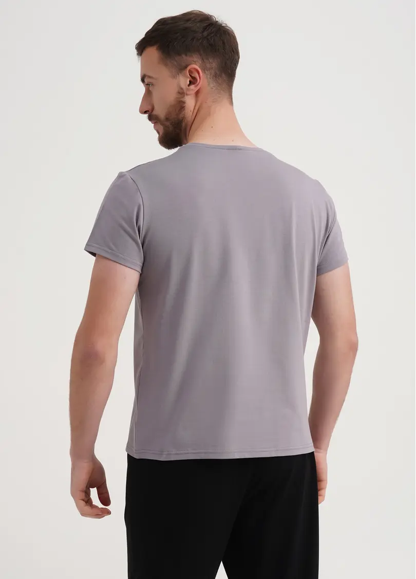 Класична чоловіча футболка Adam 49/409/010 light grey (сірий)