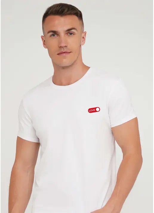 Чоловіча футболка з написом "Love" Adam print 49/409/010 white/love (білий) Чоловіча футболка з написом "Love" Adam print 49/409/010 white/love (білий)