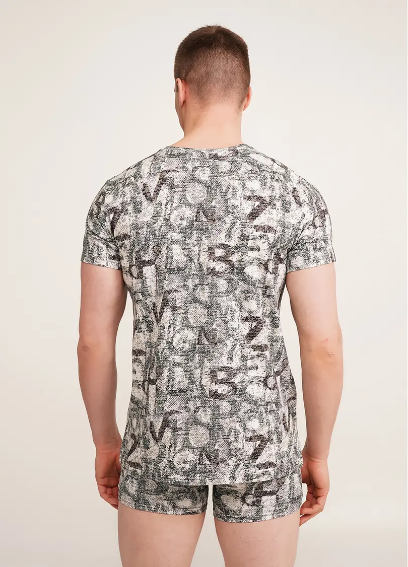 Футболка чоловіча з принтом COUNTRY PRINT 4601/010 white/letter print (білий)