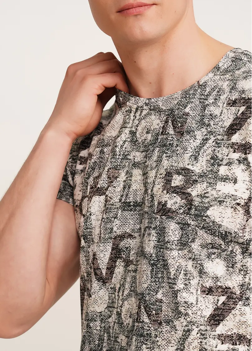 Футболка чоловіча з принтом COUNTRY PRINT 4601/010 white/letter print (білий)