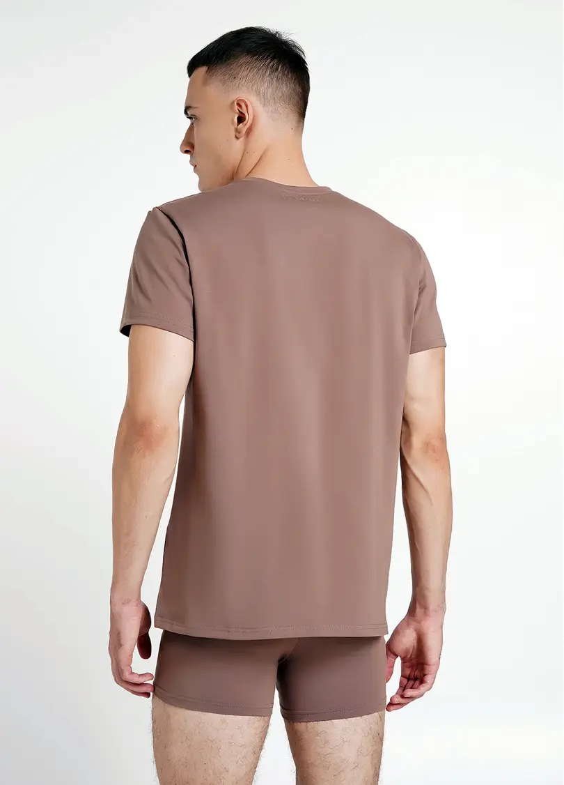 Чоловіча футболка з бавовни G-MAN 4601/010 chocolate (коричневий)