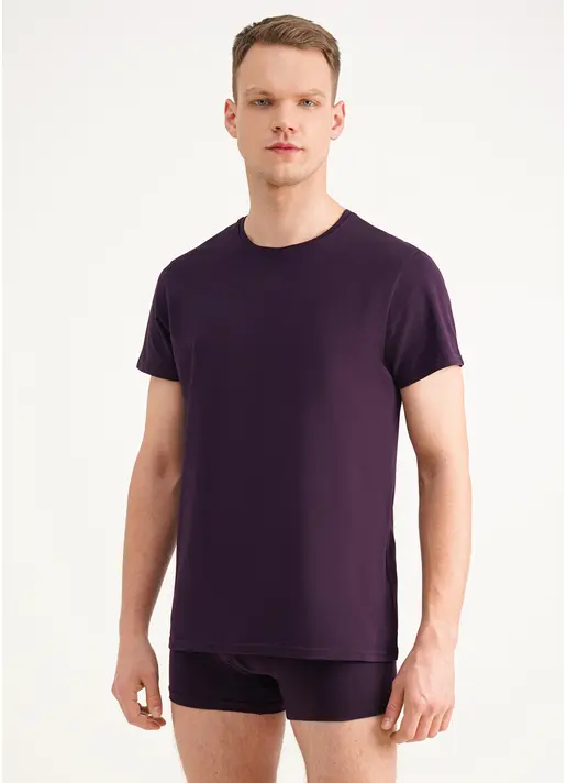 Чоловіча футболка з бавовни G-MAN 4601/010 dark purple (фіолетовий) Чоловіча футболка з бавовни G-MAN 4601/010 dark purple (фіолетовий)