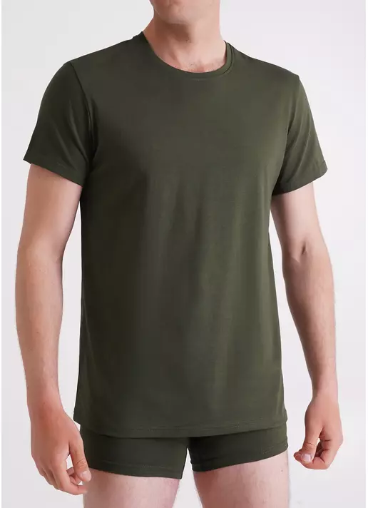 Чоловіча футболка з бавовни G-MAN 4601/010 light khaki (зелений) Чоловіча футболка з бавовни G-MAN 4601/010 light khaki (зелений)