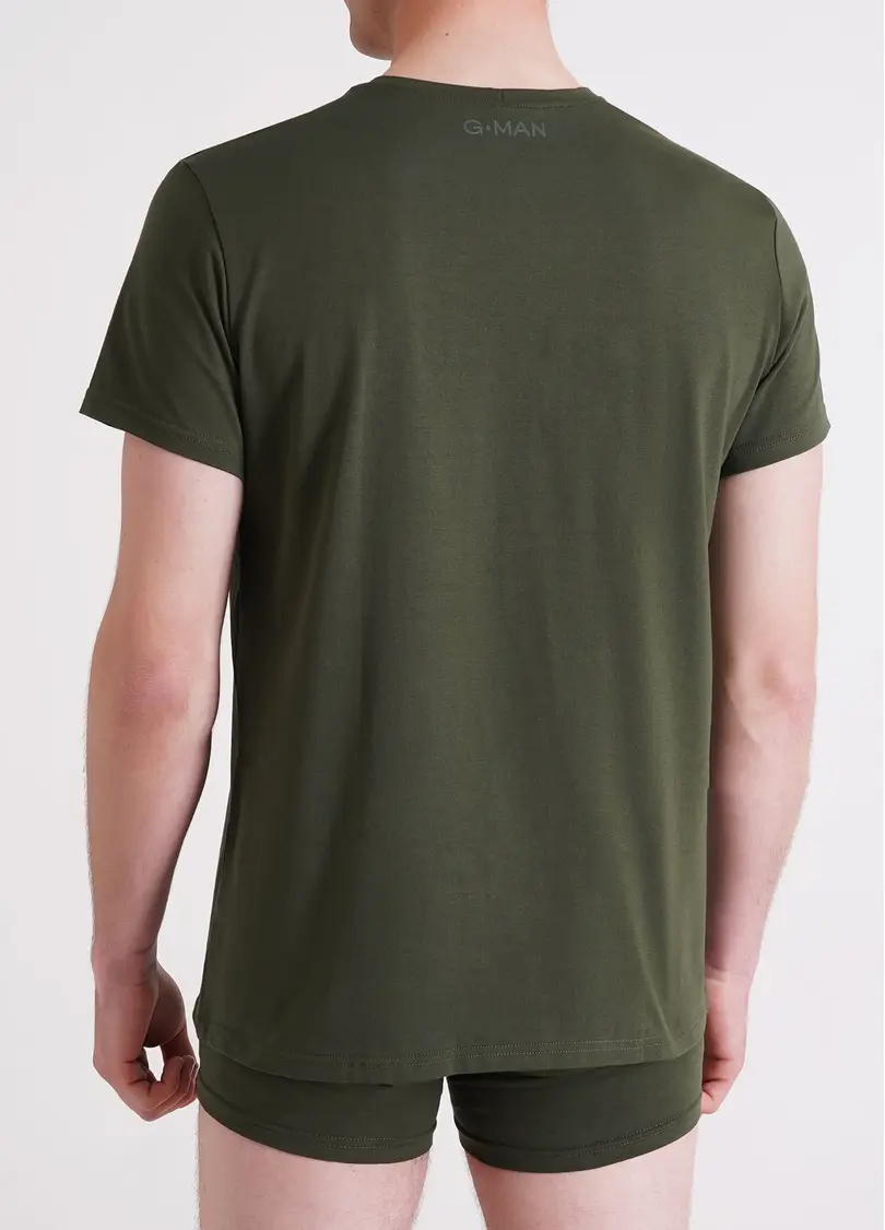 Чоловіча футболка з бавовни G-MAN 4601/010 light khaki (зелений)