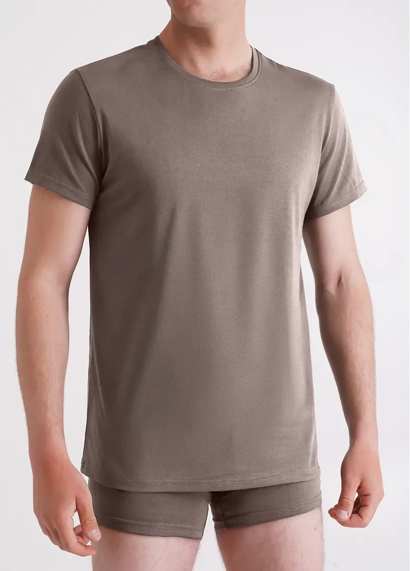 Чоловіча футболка з бавовни G-MAN 4601/010 mocha taupe (коричневий)