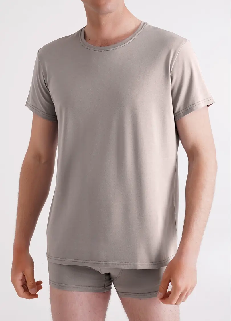 Чоловіча футболка з бавовни G-MAN 4601/010 mushroom beige (бежевий)