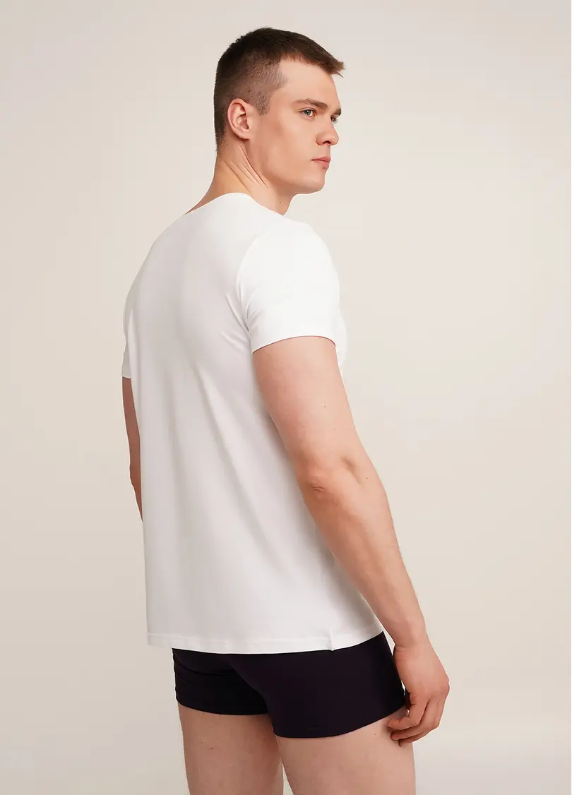Чоловіча футболка з бавовни G-MAN 4601/010 white (білий)