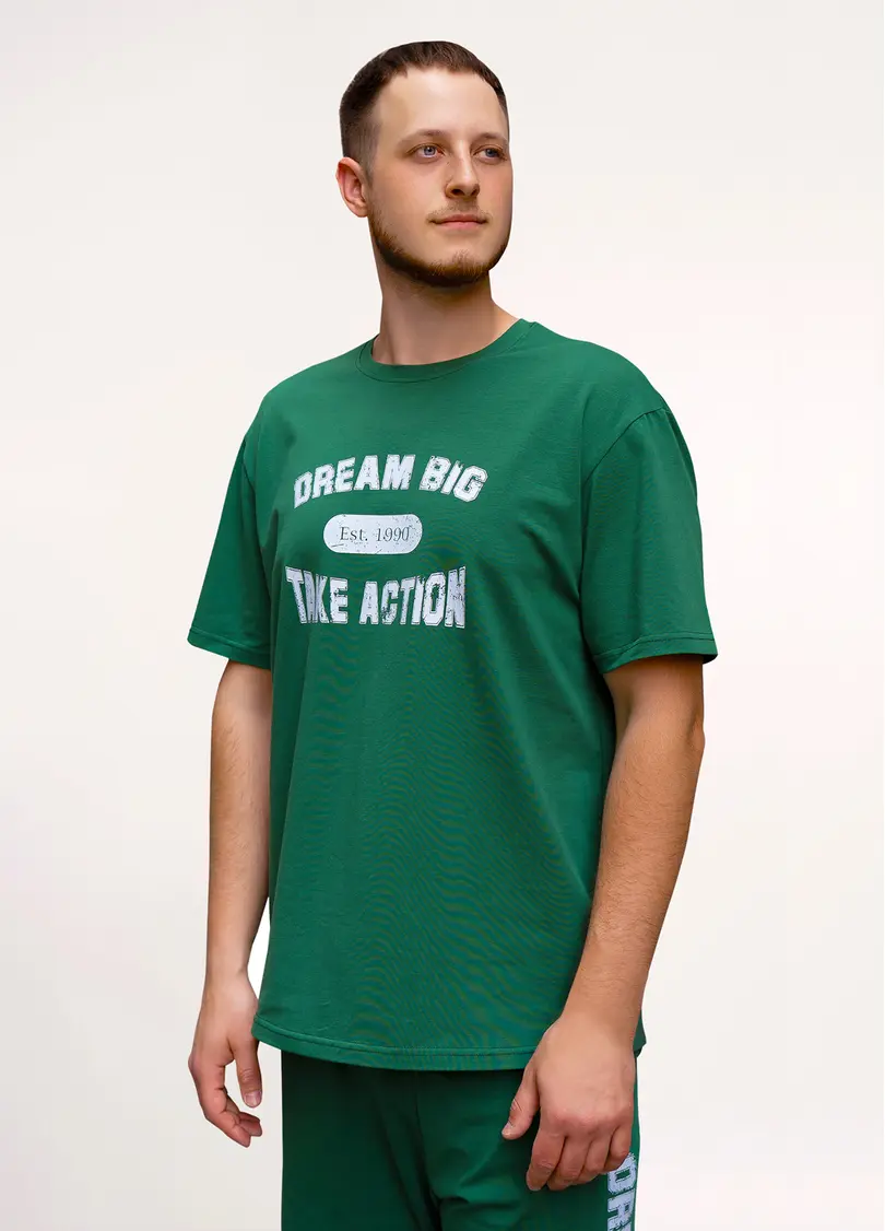 Чоловіча футболка з принтом STREET SEAL 4602/010 pine green (зелений)