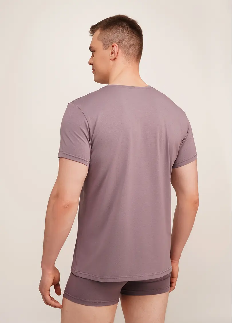 Чоловіча футболка бавовняна T-SHIRT CLASSIC MEN 4601/010 muted mauve (рожевий)