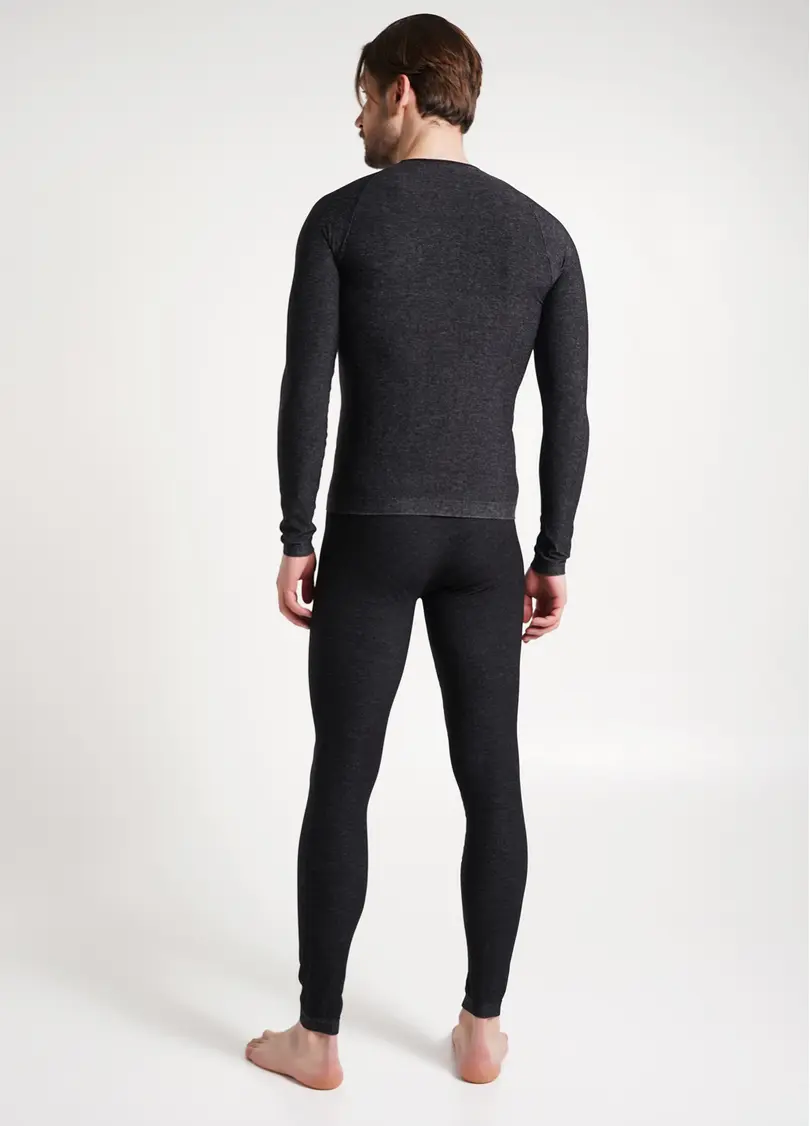 Безшовна термокофта чоловіча THERMO T-SHIRT MELANGE MAN nero (чорний)